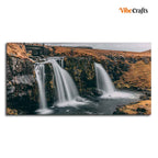 VIBECRAFTS Canvas Paintings for Living Room Drawing Room Panoramic Canvas Wall Painting of Amazing Waterfall in Iceland for Home|Office|Gift(PTVCH_2364NV)