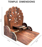 ZUPER Wood Hand-Crafted Beautiful 3 Step Home Temple for Small Space I for Office I for Home I Devghar I Set-top Box Stand (Wallnut Brown) (Pack of 1)