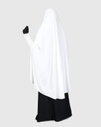 ICW FemaleStretchable Jersey Smoking Sleeve Jilbab Cum Prayer Khimar Hijab (Free Size) (White)