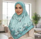 Khodalflux Women’s Muslim Hijab Printed Headscarf | Soft Breathable Modest Scarf for Daily, Prayer & Occasion Use (Sky Blue)
