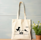 The Purple Tree Cool T-Rex Dino Cotton Tote Bags for Women (Pack of 1) - Eco Friendly & Reusable Shopping & College Bag
