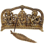 KridayKraft Laxmi Ganesh Saraswati Idol Decorative Platter with Diya Laxmi Ganesha Murti Showpiece Antique Gift (laxmi Ganesh Saraswati)