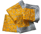 Lakshmi Maa Collection Rumala Double Set with Cotton Lining Yellow with Golden Gota and Designer Set of 4 PEC