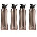 Speedex Stainless Steel Water Bottle 1 Ltr, 1000 ml Metal Bottle For Daily, Office, School, Gym, Travel Use for Men, Women, Kids, Adults-Leak Proof Sipper Cap, BIS Approved, Copper Gold, Set of 4