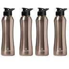 Speedex Stainless Steel Water Bottle 1 Ltr, 1000 ml Metal Bottle For Daily, Office, School, Gym, Travel Use for Men, Women, Kids, Adults-Leak Proof Sipper Cap, BIS Approved, Copper Gold, Set of 4