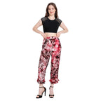 Chandwasia Women’s & Girls Pashmina Straight-Cut Pants | Soft & Comfortable Fabric | Regular Fit | Elastic Waist | Trendy Casual Red, M