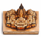 Ram Mandir Ayodhya 3D Wooden Model with LED Light, Handcrafted Shri Ram Janmabhoomi Temple Miniature for Home Decor, Pooja Room, Car Dashboard, Spiritual Gift