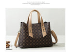 NAMCHI Luxury Leather Tote Handbag for Women Spacious, Stylish & Versatile – Perfect for Work & Travel (khaki checks belt)
