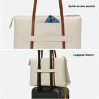 MOKOBARA The Easy Going Tote | Vegan Leather Black Tote Bag for Women (Coconut Cream 2.0)