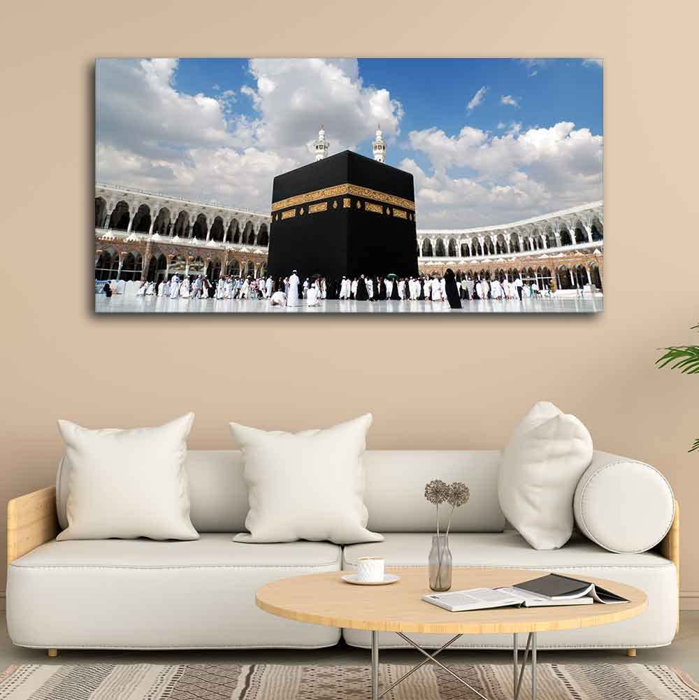 VIBECRAFTS Makkah al-Mukarramah Premium Canvas Wall Painting With Frame for Living Room Drawing Room Home|Office|Gift (PTVCH_2205N)