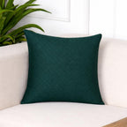 STITCHNEST Quilted Velvet Cushion Covers Set of 5 | Soft Green | 18x18 Inches | Premium Sofa & Living Room Décor