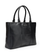 Aquatan Women’s Tote Bag | Vegan Leather Floral Nouveau Canvas Handcrafted Large Side Bag for Office College Travel & Everyday | Stylish and Spacious Carry-All Bag - Black