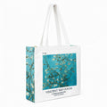 ECOEK Artsy Poly Canvas Tote Bag for Women | Zipper Closure, Bottle Holder & Keychain Hook | Premium Poly Canvas Bag for Travel College, Office | Reusable Shopping Tote Bag Gift(Van Gogh Almond)
