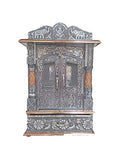 Handicrafts Wooden Wall Mandir for Home | Pooja Mandir/Mantapa/Home Temple | Modern Oxidized Wooden Temple | Small Wooden Pooja Temple 6x12 Inches