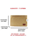 SYUTAM Women Felt Purse Organizer Insert for Ladies Handbag, Tote, Hobo Bag Storage & Purse Divider, Multiple Storage Compartment - Beige(13.8x3.35x5.9) inch (Slender L)