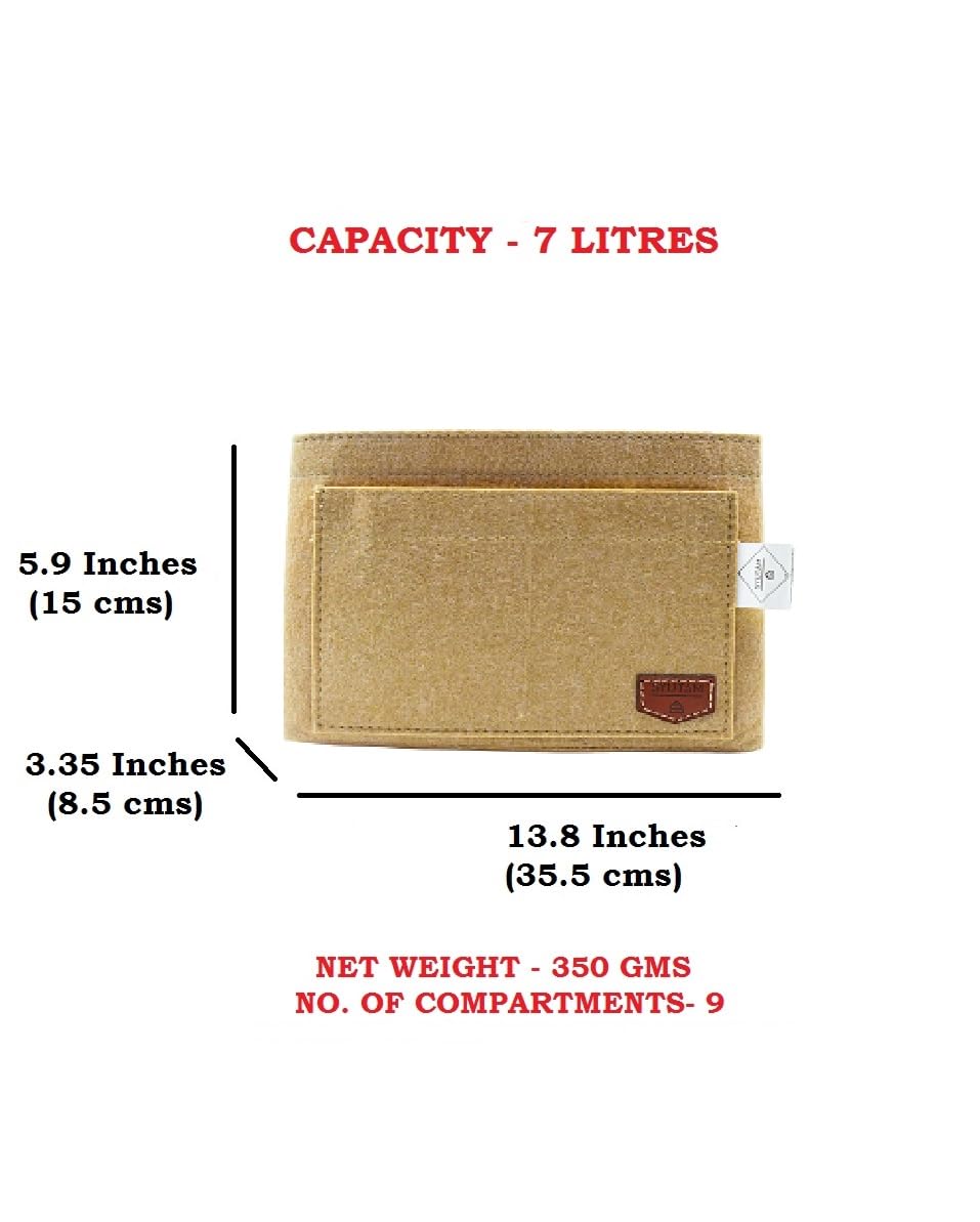 SYUTAM Women Felt Purse Organizer Insert for Ladies Handbag, Tote, Hobo Bag Storage & Purse Divider, Multiple Storage Compartment - Beige(13.8x3.35x5.9) inch (Slender L)