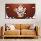 VIBECRAFTS Canvas Paintings for Living Room Drawing Room Devotional Ganesha Canvas Wall Painting for Home|Office|Gift(PTVCH_2372)