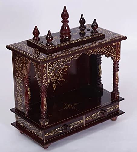 Jodhpur Handicrafts MDF Wood Home Temple Temple Pooja Cupboard for Home Pooja Mandir for Home Big Size 6 Feet (18 inch x 9 inch x 22 inch, Brown)