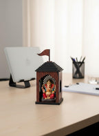 thinkit Wooden Car Dashboard Temple, for Car/Truck/Bus Dashboard, Mini Temple for Office Desk/Study Table and Small Spaces, Ideal for Gifting/Car Accessories - Brown, 1 Pcs