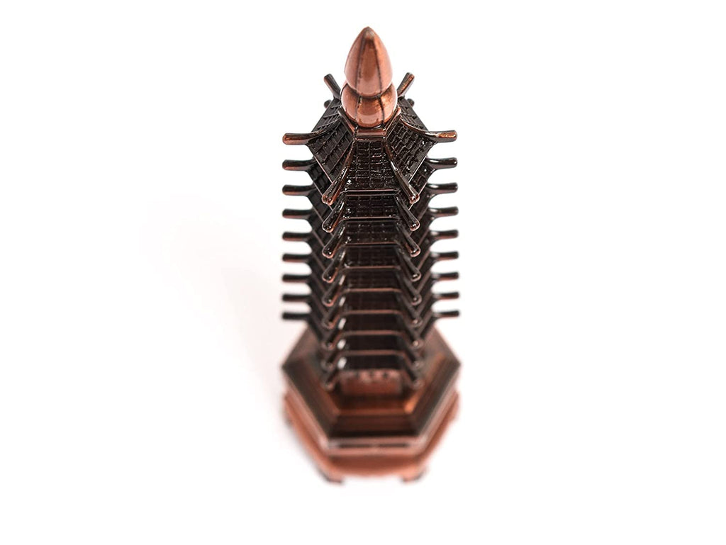 The Spiritual Living Copper Finish Pagoda Metal Tower || Size - 5 Inch II Education Tower Feng Shui II Study Table Showpiece II Students II North - East II Good Luck II