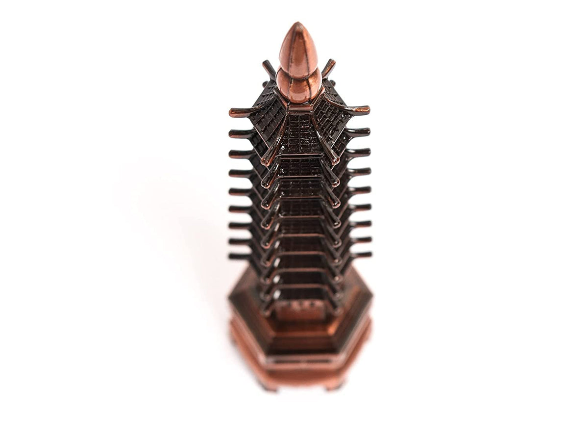 The Spiritual Living Copper Finish Pagoda Metal Tower || Size - 5 Inch II Education Tower Feng Shui II Study Table Showpiece II Students II North - East II Good Luck II