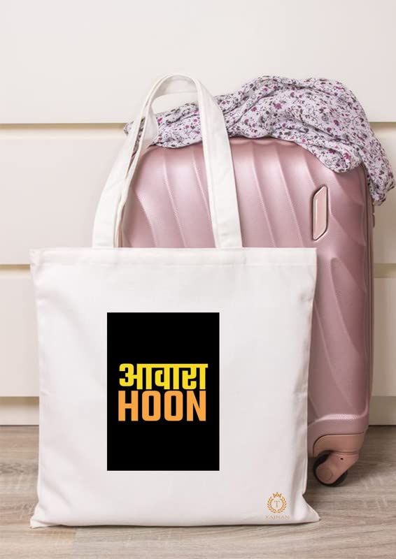 TAJNAN Reusable Tote Bags|Organic Cotton Grocery Bag|Eco-Friendly, Multi-Purpose Canvas Bag with 15kgs Capacity|Stylish Designs,Pack of 1 - Best Valentine's Gift