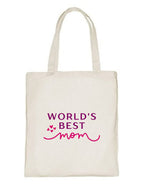 Delhi Printing Co. World's best mom tote bag|Strong Cotton Bag for Shopping | Canvas Tote Bag for Women & Girls | Stylish Cotton Handbags (DCTBH-114)