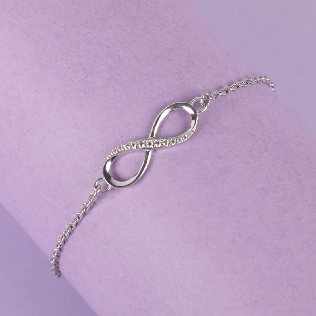 Clara 925 Sterling Silver Infinity Adjustable Bracelet Gift for Women
