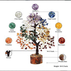 FIRSTRAY® Seven Chakra Natural Healing Gemstone Crystal Tree Bonsai Fortune Money Tree Good Luck Wealth & Prosperity Showpiece Home Decor Items Crystals Decoration | (F28)