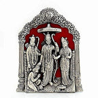 Prince Home Decor & Gifts White Metal Ram Darbar Ram Laxman Sita Staue Spiritual Idols
