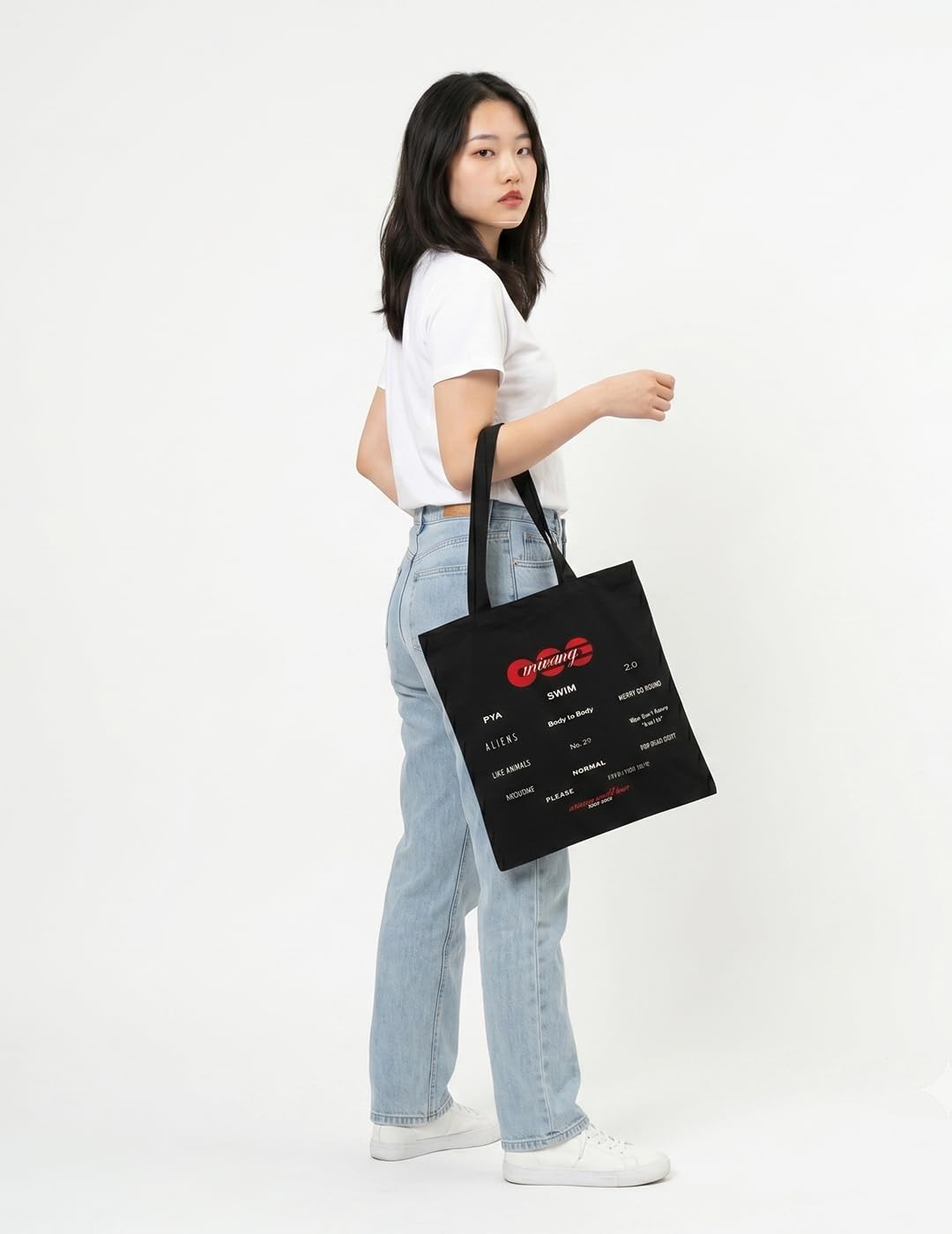 The Korhean Store Arirang World Tour What is your Love Song Black Tote for College, Travelling, Shopping, Office, Beach & Daily Use, Ecofriendly & Reusable, Premium Canvas Cotton