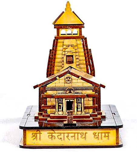 Religious Heritage Kedarnath Temple In Wood 3D Big Size (Brown)