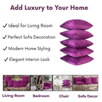 RD TREND® Cushion Cover Set of 5, Decorative Sofa Living Room Home Square Cushion Covers 16 Inch x 16 Inch, Aesthetic Corduroy Striped Double Sided (Dark Pink,Pack of 5)