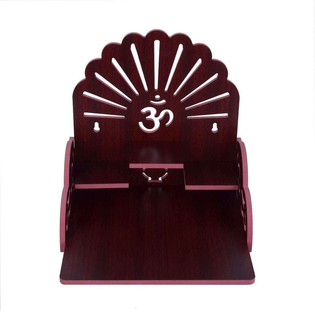 Table Top Home Mandir Temple Home Decor Beautiful Wooden Temple (Maroon)