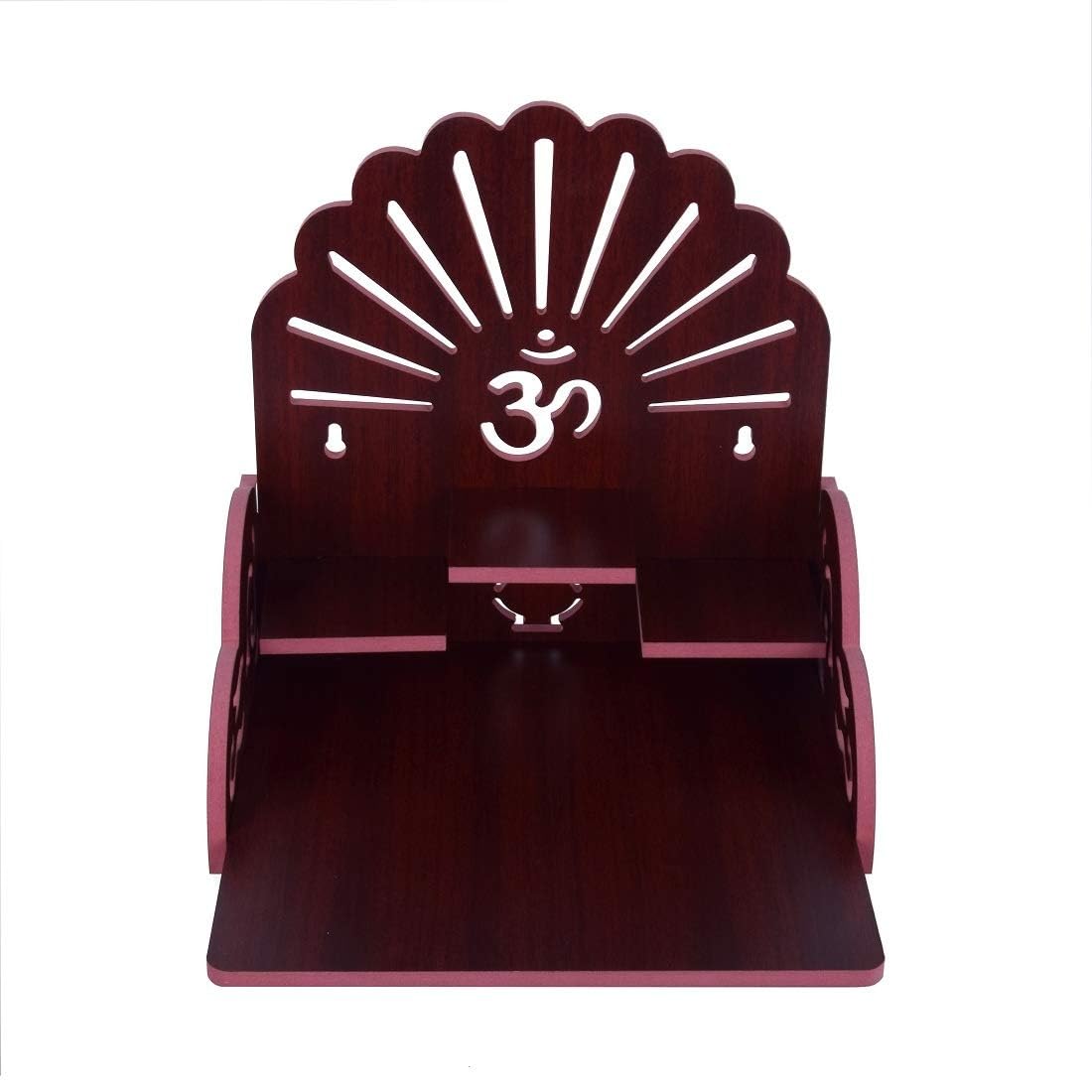 Table Top Home Mandir Temple Home Decor Beautiful Wooden Temple (Maroon)