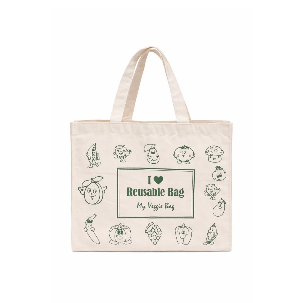 Reusable Canvas Cotton Shopping Bag With 6 Pockets, Tote Bag, Multipurpose Grocery And Vegetable Organiser, Jhola Sabji Bag Long Handles, Medium Size, Foldable, 12x14x5 Inches