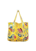 Yda fashion Quilted Cotton Tote Bag for Women & Men, 3 Layer Shopping Bag, Printed Reusable Grocery Tote, Lightweight Multipurpose Shoulder Handbag for Daily Use