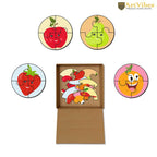 Artvibes Fruits Premium Wooden Puzzles for Kids | Jigsaw Puzzles for Kids Age 2-5 | 4 Piece Puzzles | Toddlers Wooden Puzzle (PZ_603NN), Set of 6