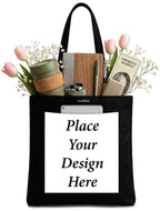 TrendoPrint Reusable Cotton Canvas Tote Bag 14x16 Inch | Eco-Friendly Shopping Bag with Strong Handles for Grocery, Office, College & Travel