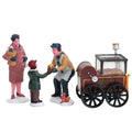 1999 Roasted Chestnut Stand Set of 4 Christmas Village Figurines by Lemax