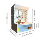 HomScape Om Wooden Wall Mounted Temple for Home, Office, Living Room | White Pooja Mandir with LED Light & Storage Shelf | Small Wooden Temple 15.8 Height | Home Temple Decor with Storage Cabinet