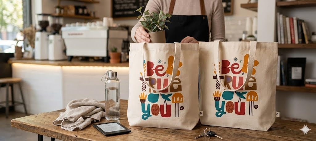 Inspirational Quotes Reusable Tote Bags | 100% Organic Cotton Shopping/Grocery Tote Bags For Women Office College Grocery,Vegetable Bags Market, Canvas Bag 15kgs Capacity (BE TRUE)