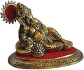 Prince Home Decor & Gifts White Metal Gold Plated Masand Ganesh Showpiece Idol for Home Decor and Gift Purpose