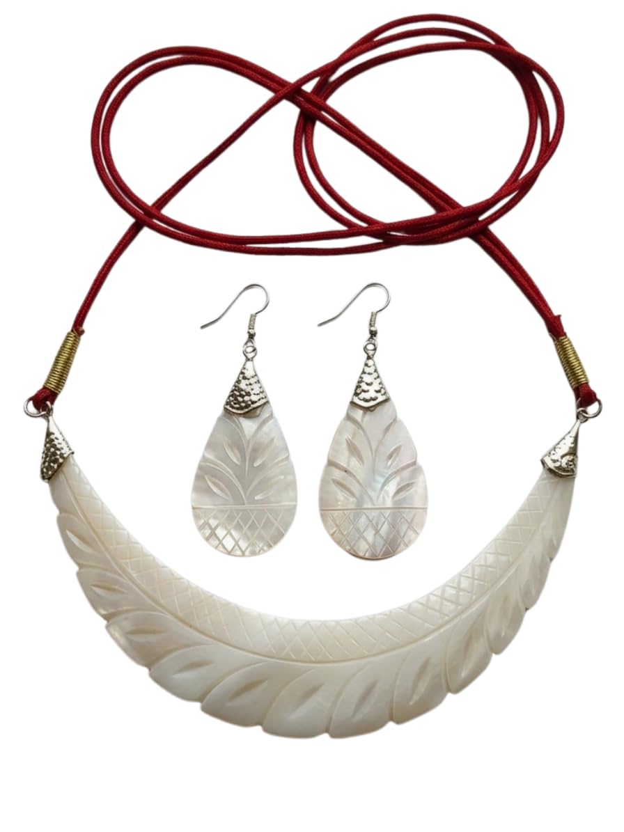 Mother of Pearl Shell Jewelerty | MOP necklace |Trendy MOP Shells Choker and Earring Set | SEA SHELL NECKLACE | Seashell jewelry| sea shell earring | gift for valentine,birthday| pack of 2 | handmade (DESIGN D1)