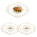 ZIBUYU® 2 Pcs Round Crochet Table Mats - Vintage Lace Handmade Embroidered Dining Table Mat Accessories, Coaster Set for Dining & Study Spaces (Beige) Kafalo
