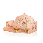 Fliptic Small Acrylic Wooden Temple DIY || Wall-Mounted Pooja Mandir, Shining Finish for Home, Office, Shop || Wall Mounted Small Size Wooden Temple || Do It Yourself (Rosegold)