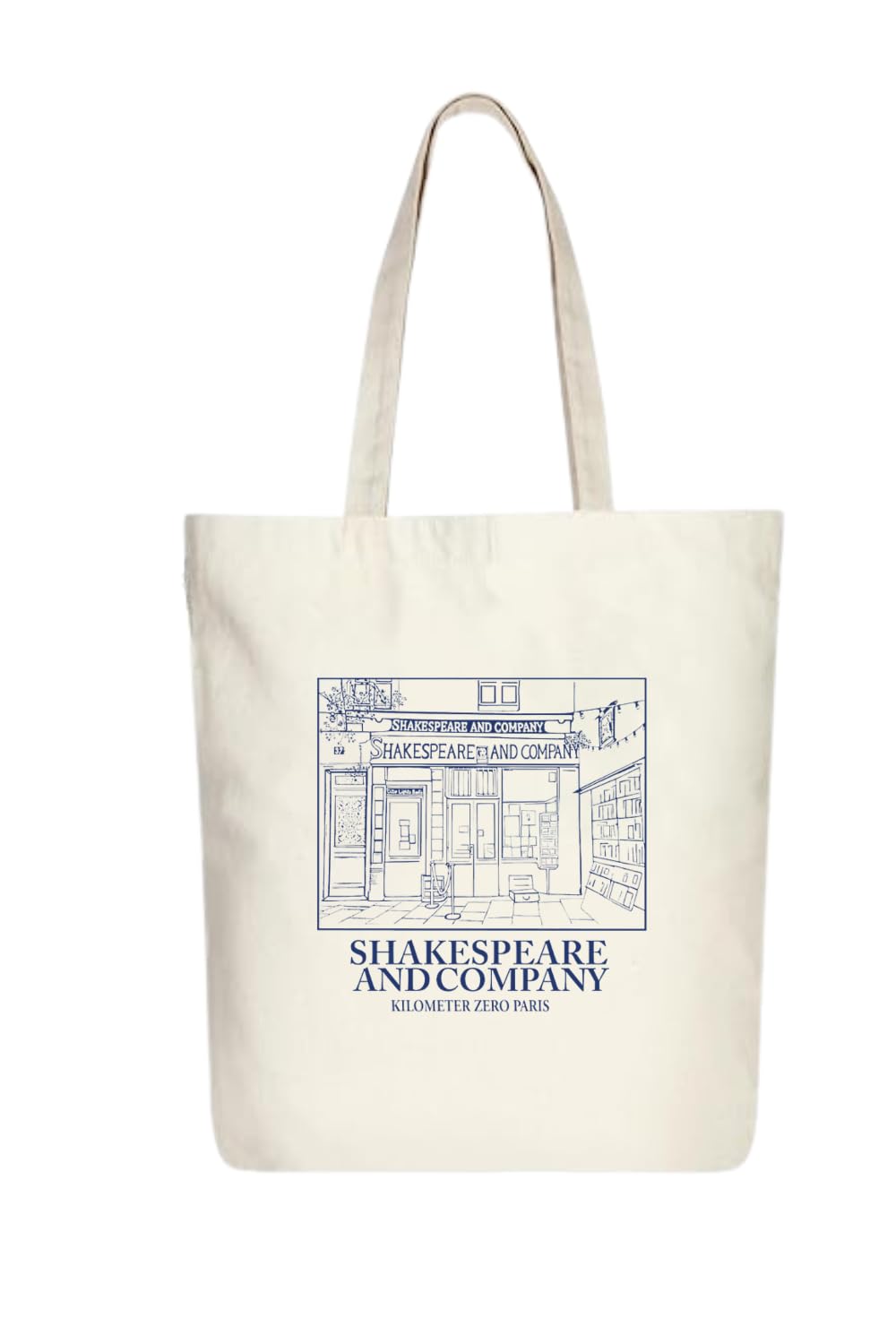 THE UMBRELLA STORE Tote bag, Cotton tote bag with pocket inside (Shakespear and co)