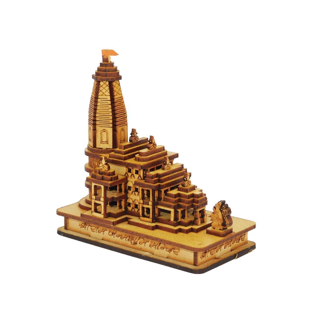 HaridwarDivine Authentic Design Shri Ram Mandir Ayodhya 3D Model Wooden Hand Carved Temple