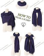 ICW Women's Premium Wrinkle Ironless Crinkled Cotton Hemp Summer Scarf Stoles Shawl head scarves for girls (PACK OF 3 C)
