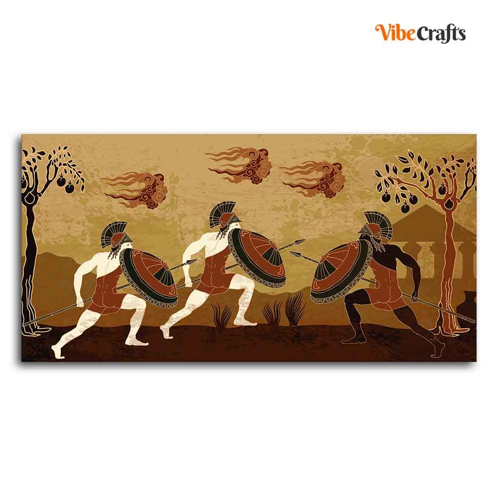 VIBECRAFTS Canvas Paintings for Living Room Drawing Room Ancient Greece Canvas Wall Painting Fitted With Wooden Frame For Home | Office | Living Room | Gift (PTVCH_2496)